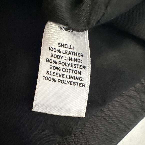 Trouvé $298 100% Leather Black And White Lined Zippered Jacket Size: Medium - Picture 6 of 6